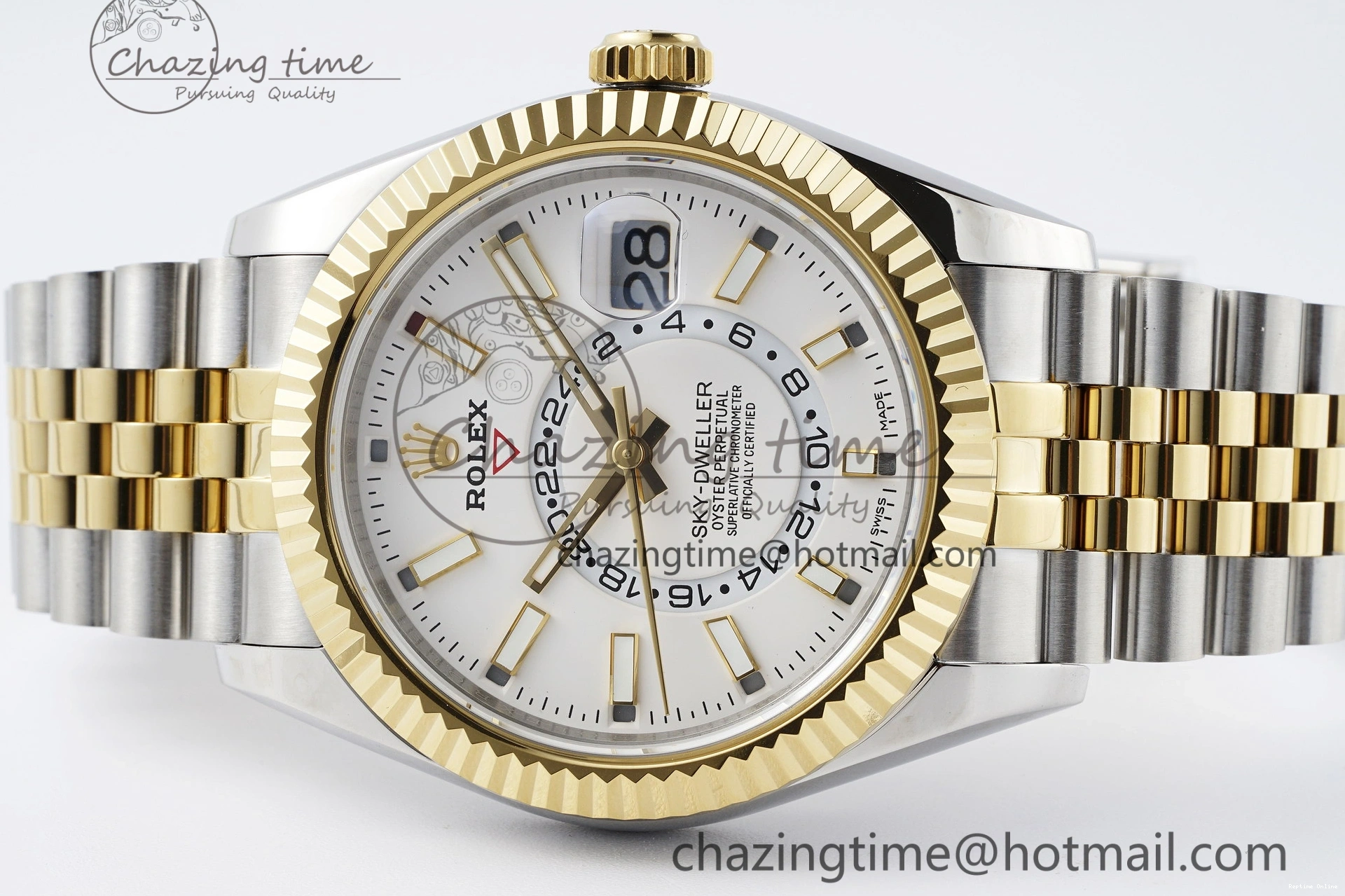 0512 Skydweller SS YG Noob Best Edition White Dial on SS YG Jubilee Bracelet A23J FastDry 2125